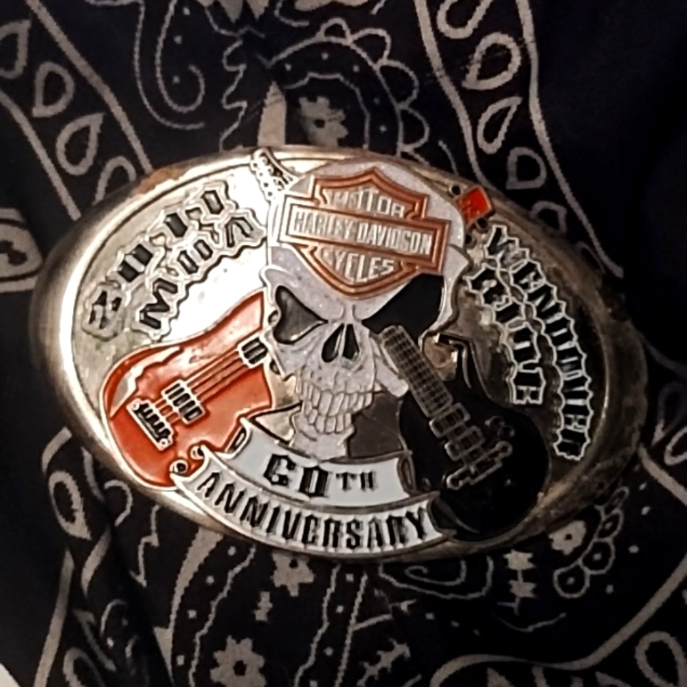 60th Anniversary Harley Davidson Belt Buckle